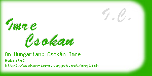 imre csokan business card